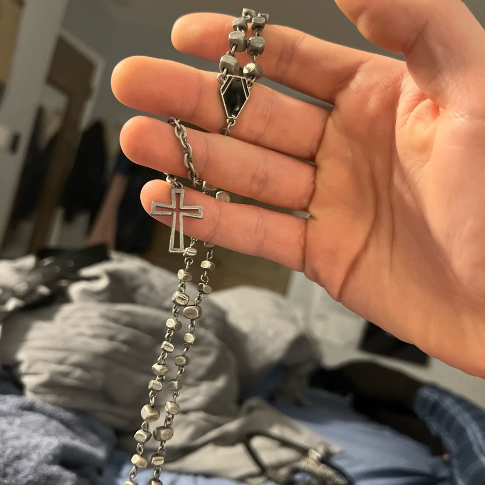 Real silver cross chain